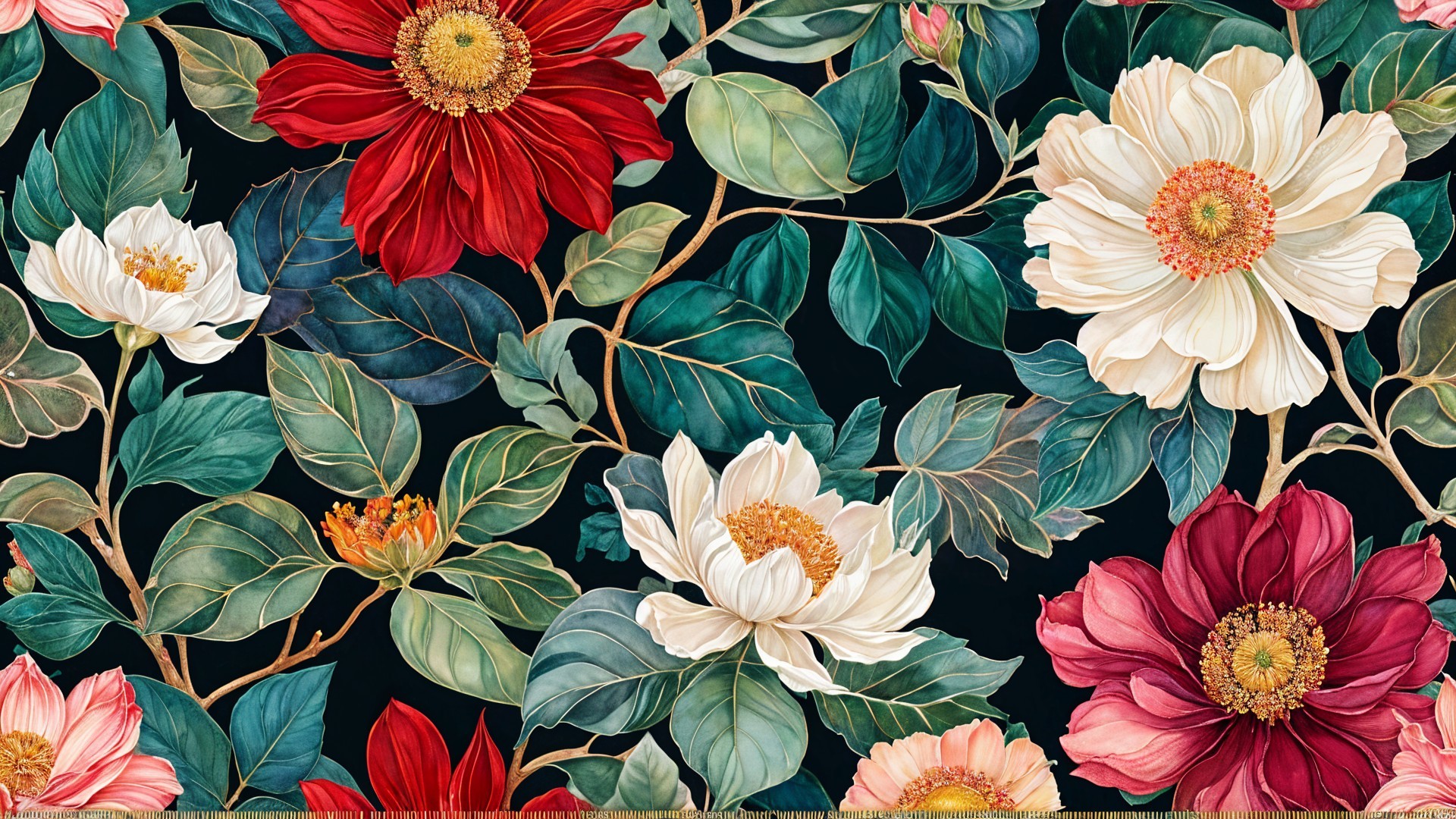 Vibrant Flower Arrangement in Rich Colors and Greenery