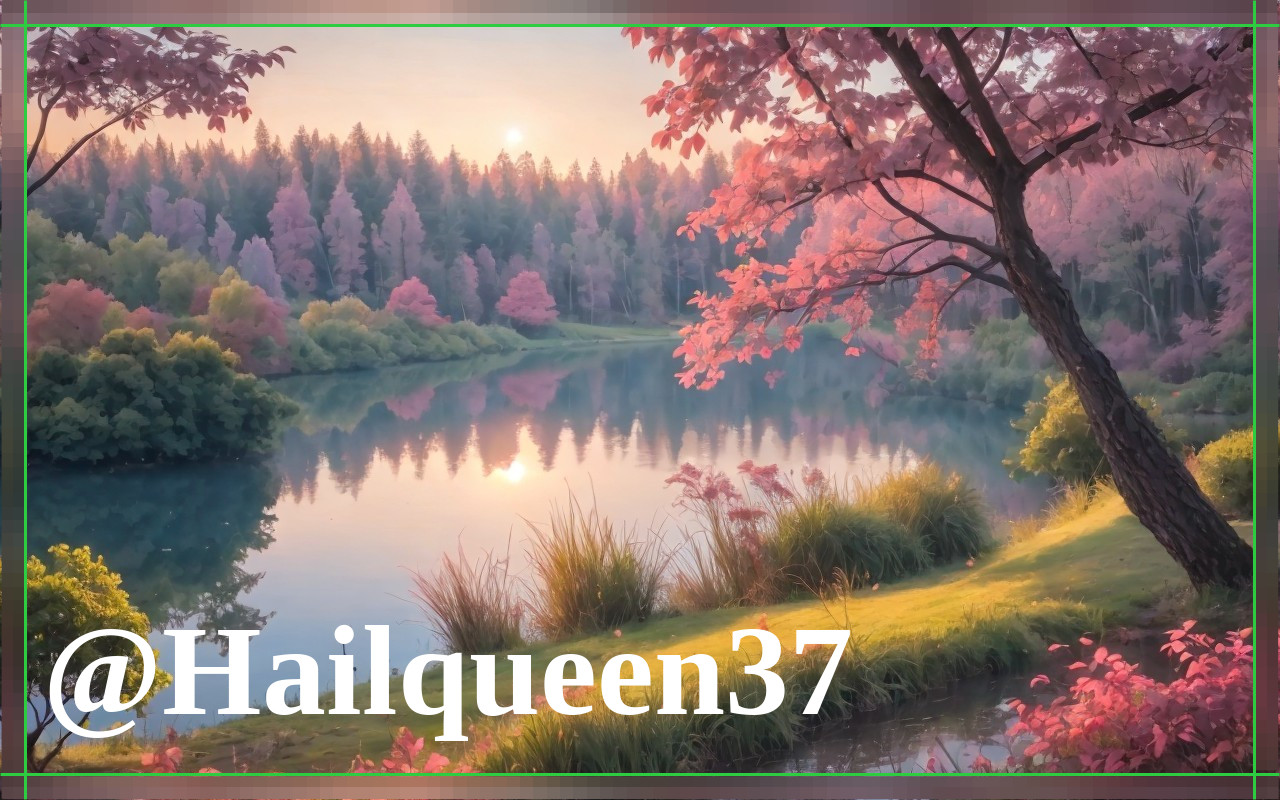 Serene Dawn Landscape with Cherry Blossoms and River