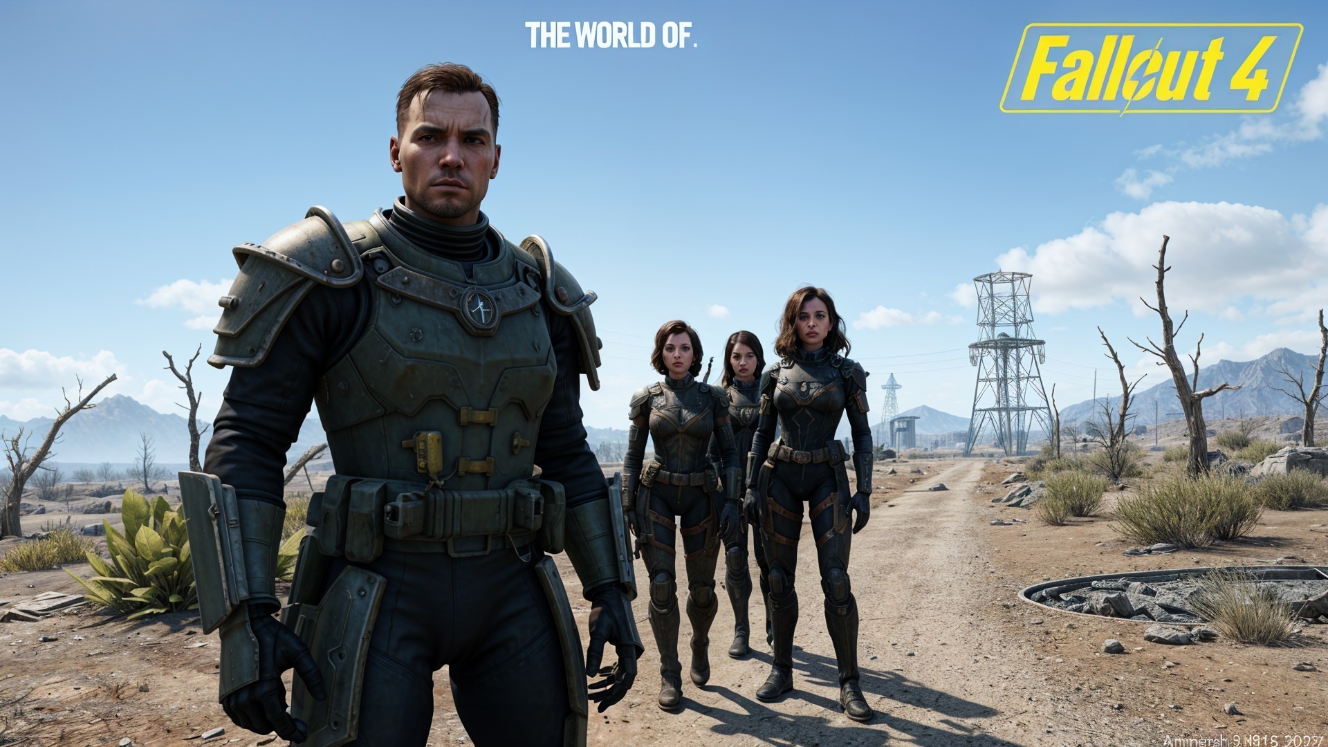 Post-Apocalyptic Scene with Armored Characters