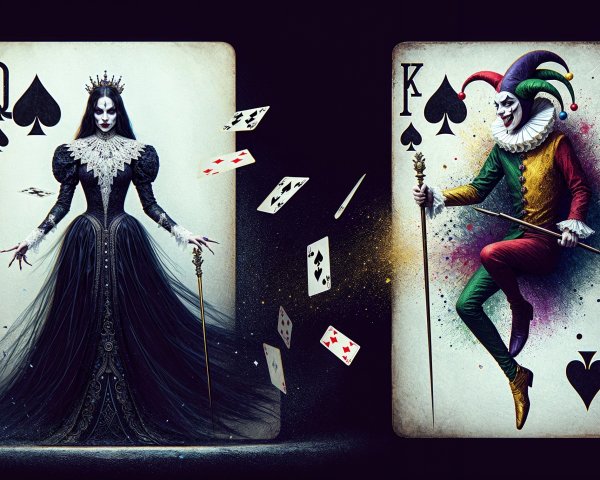 Queen and King of Spades Playing Cards Design