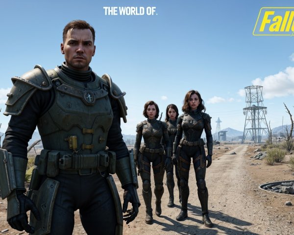 Post-Apocalyptic Scene with Armored Characters