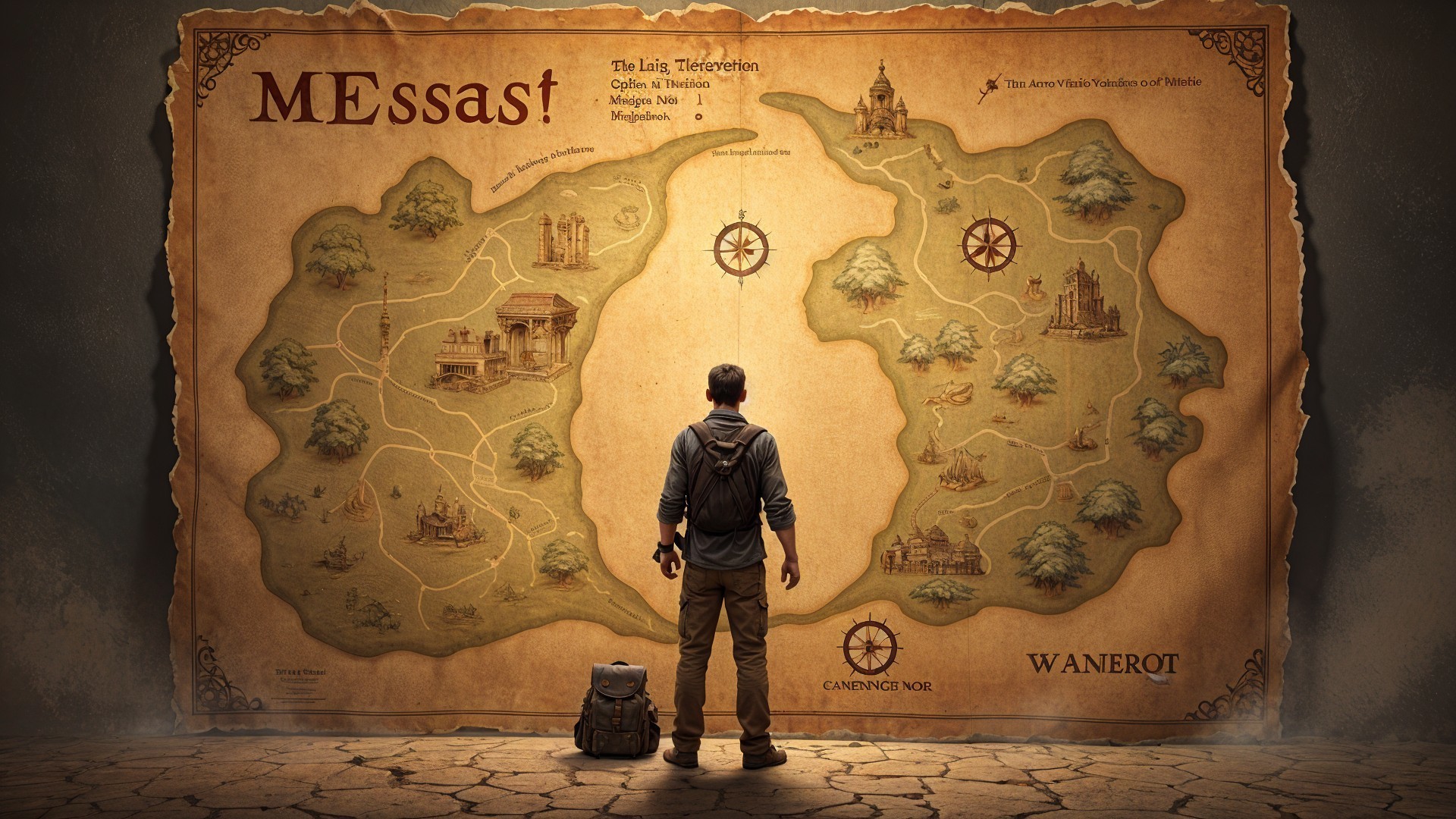 Intricately Detailed Fantasy Map with Landmarks