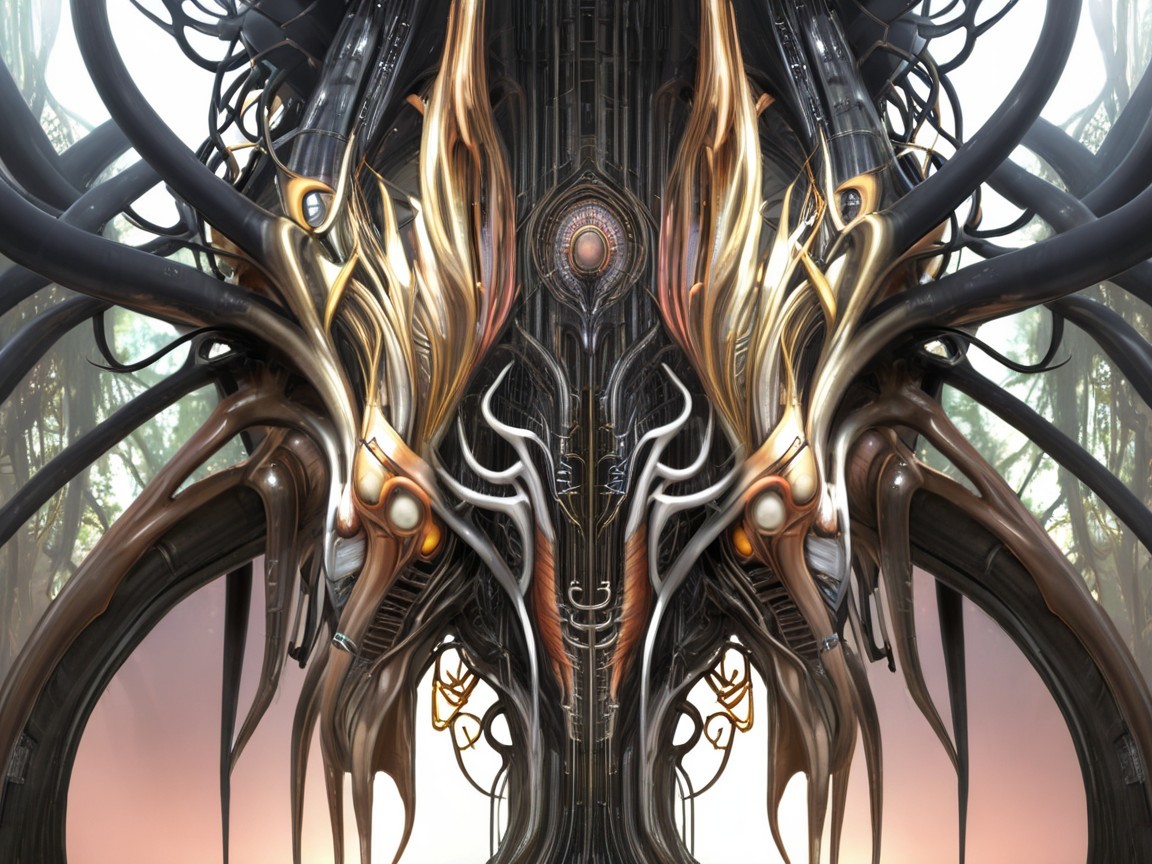 Surreal Symmetrical Design Merging Nature and Technology