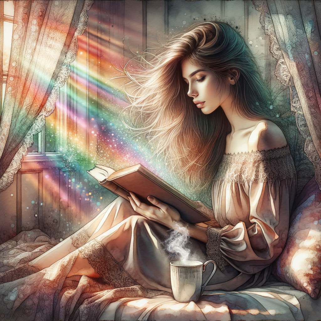 Young Woman Reading by a Sunlit Window