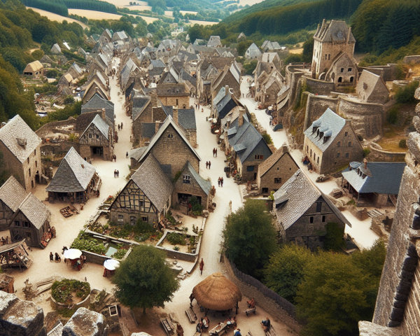 Picturesque Medieval Village in a Lush Valley