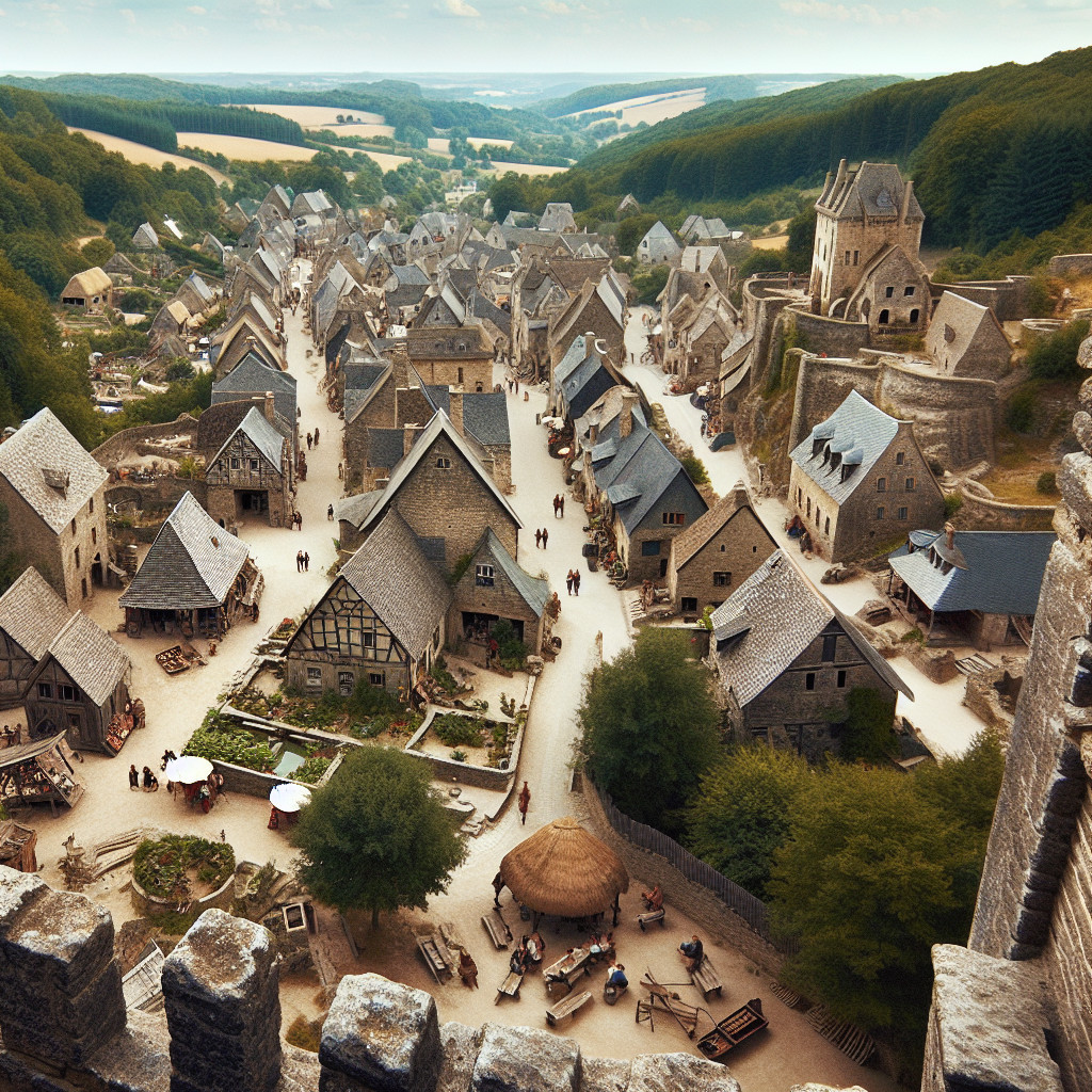 Picturesque Medieval Village in a Lush Valley