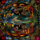 Surreal Composition of Nature and Human Figures