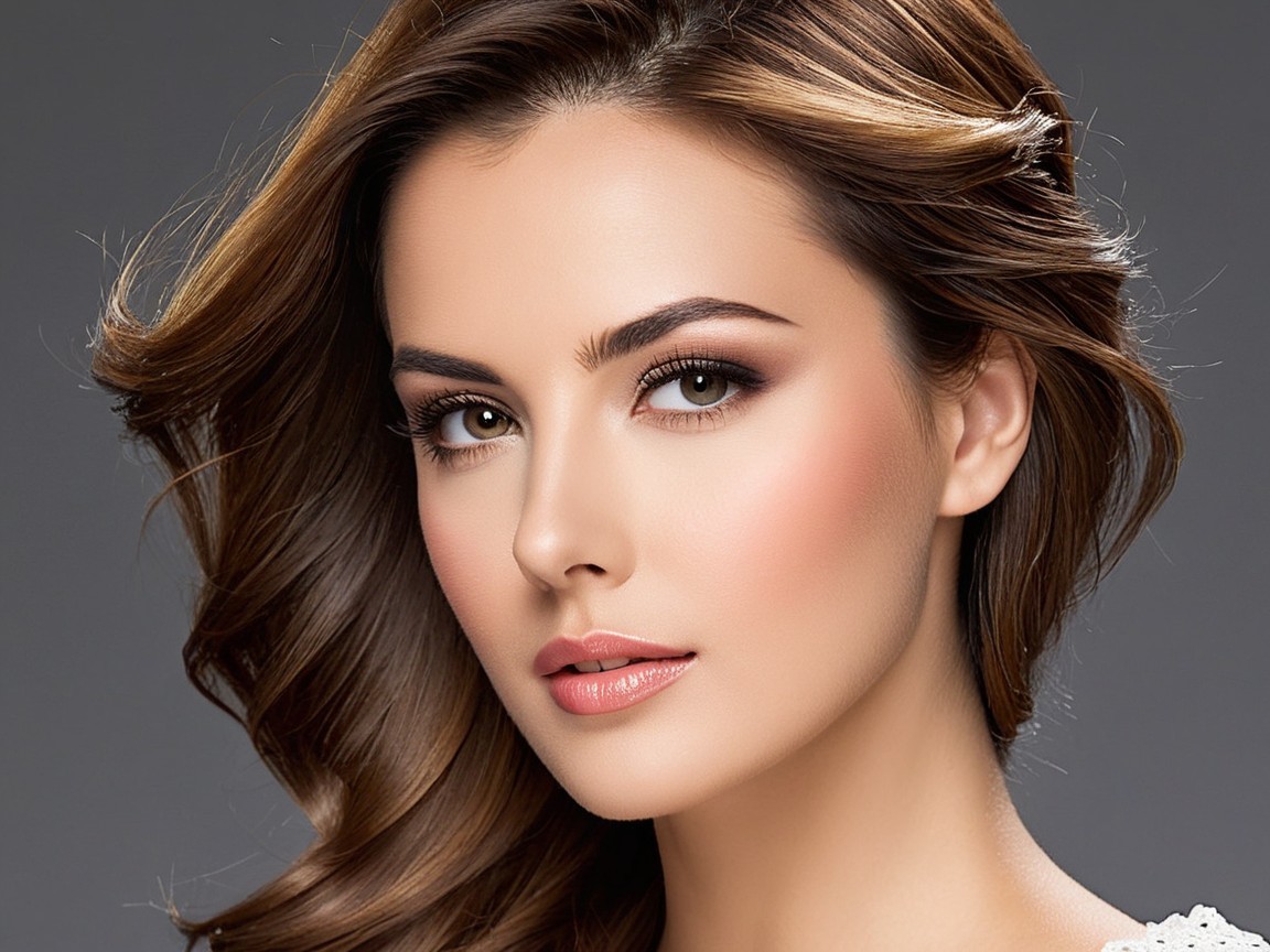 Close-Up Portrait of a Young Woman with Brown Hair
