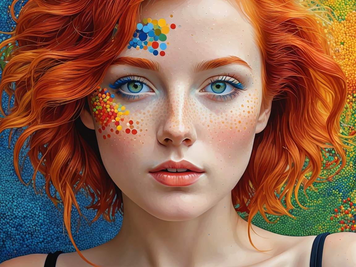 Close-Up Portrait of a Young Woman with Red Hair