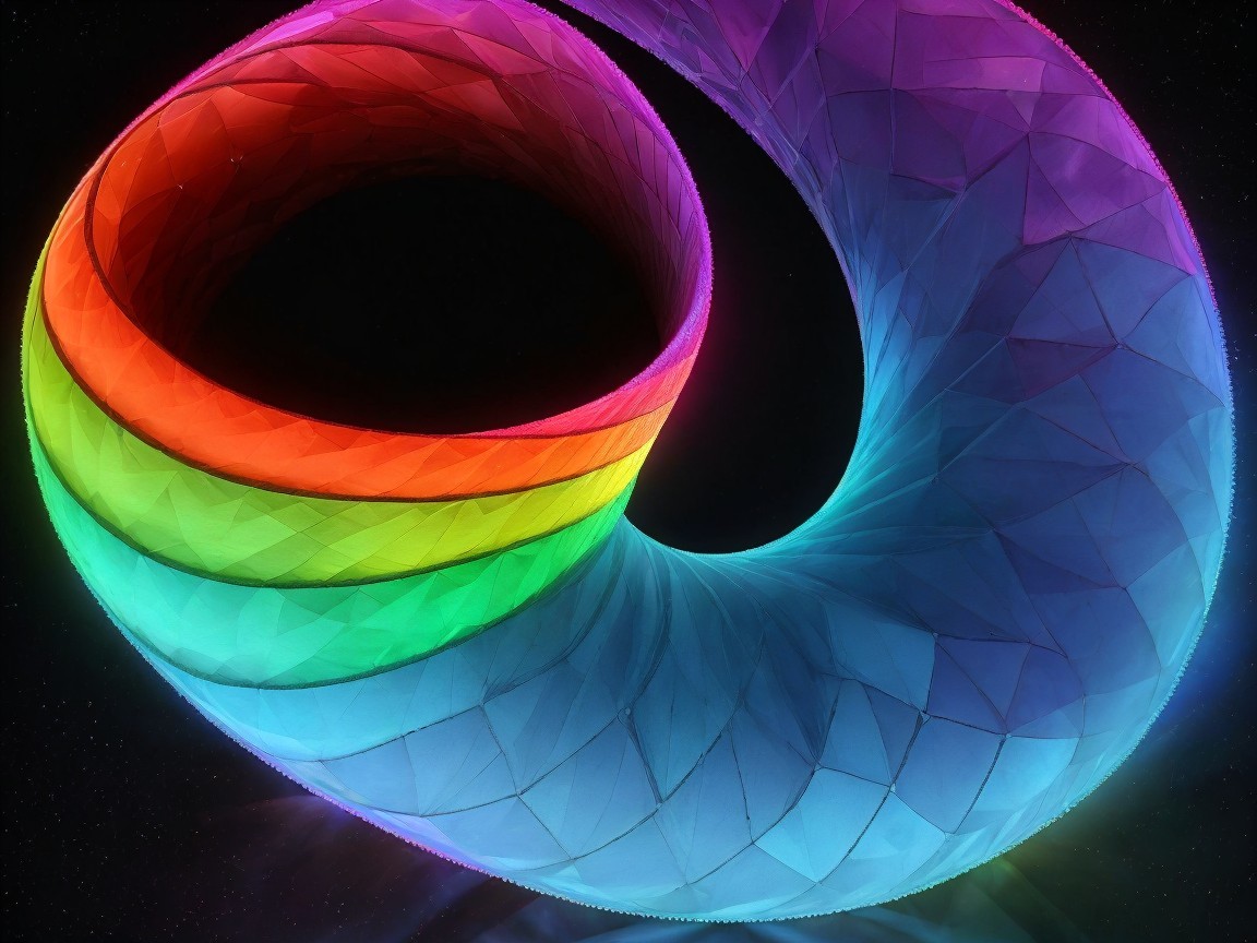 Vibrant Spiral Shape with Colorful Geometric Patterns