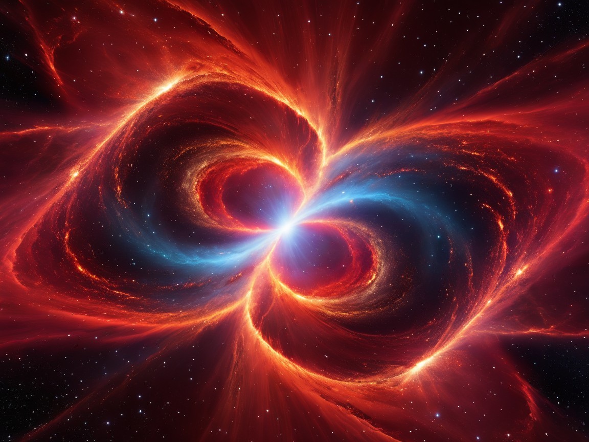 Vibrant Swirling Nebula in Cosmic Scene