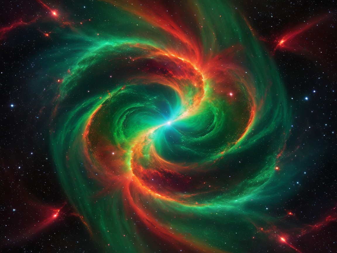 Vibrant Cosmic Swirl of Colors in Space