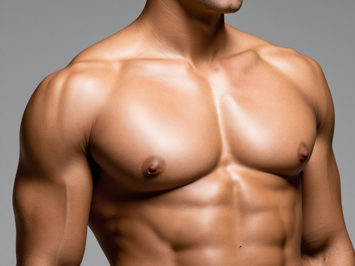 Close-Up of a Muscular Male Torso with Defined Features