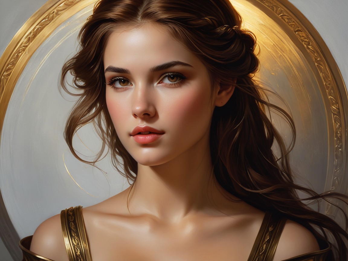 Portrait of a Young Woman with Golden Halo