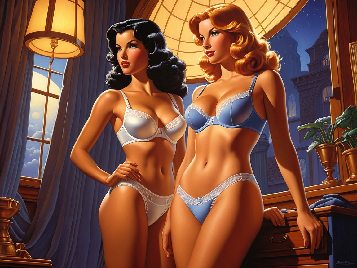 Two women in stylish interior with elegant décor
