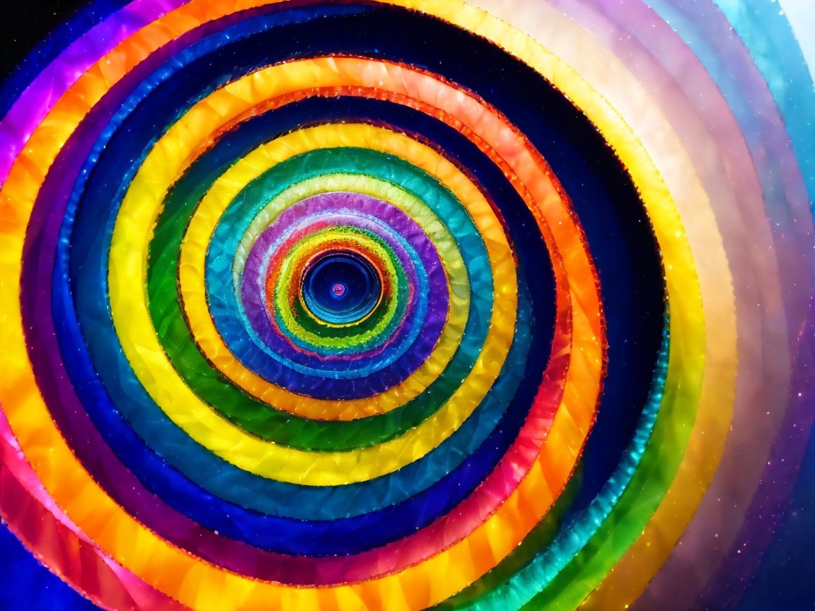 Vibrant Spiral Design with Concentric Color Circles
