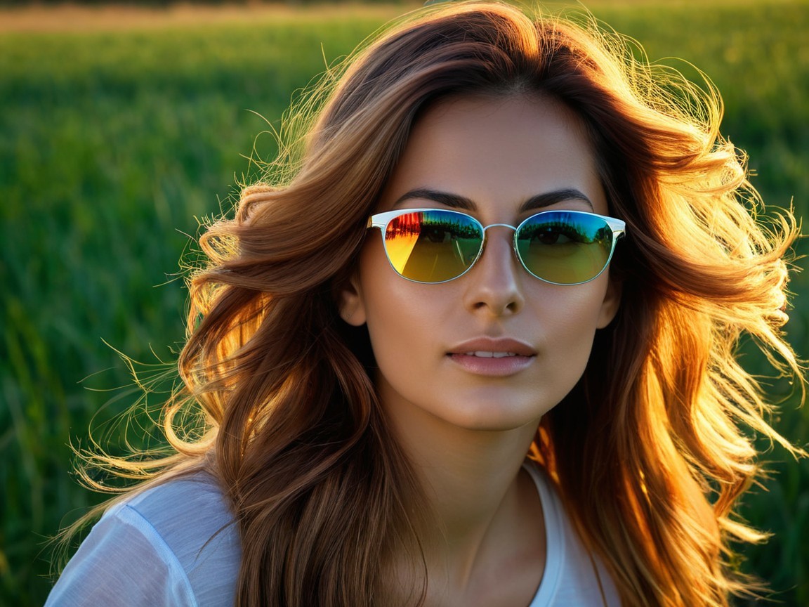 Close-up Portrait of a Young Woman in Sunlight