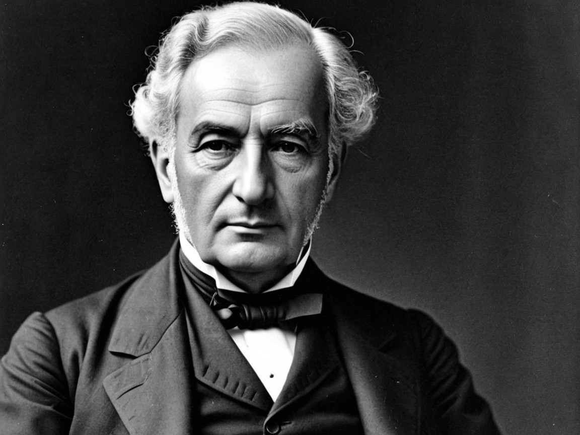 19th Century Formal Black and White Portrait of a Gentleman