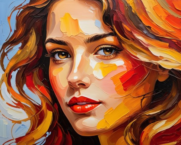 Close-up Portrait of Young Woman with Vibrant Hair