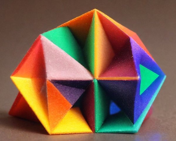 Vibrant Multi-Colored Geometric Structure Description
