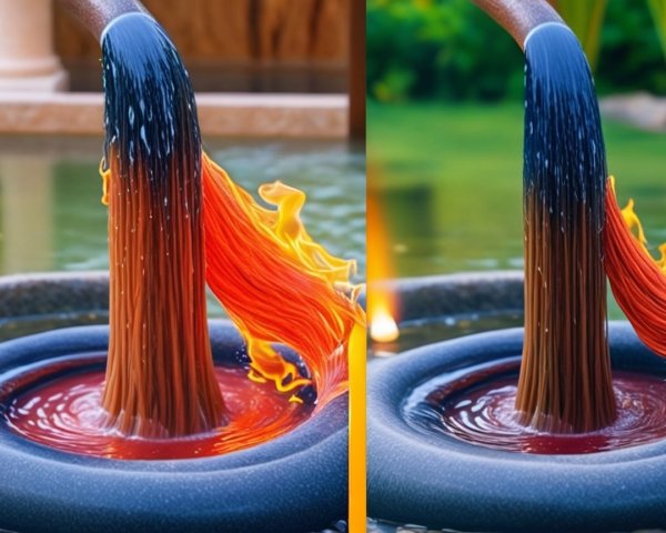 Fusion of Water and Fire in a Vibrant Display