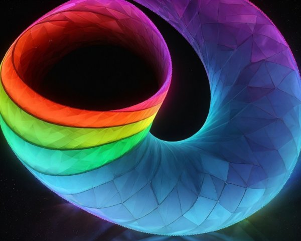 Vibrant Spiral Shape with Colorful Geometric Patterns