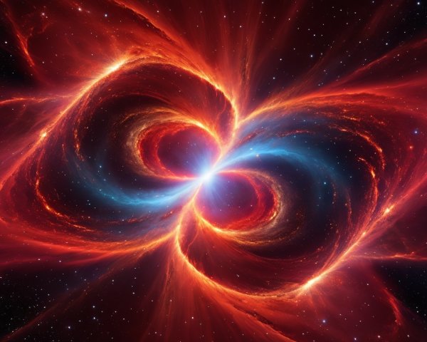 Vibrant Swirling Nebula in Cosmic Scene