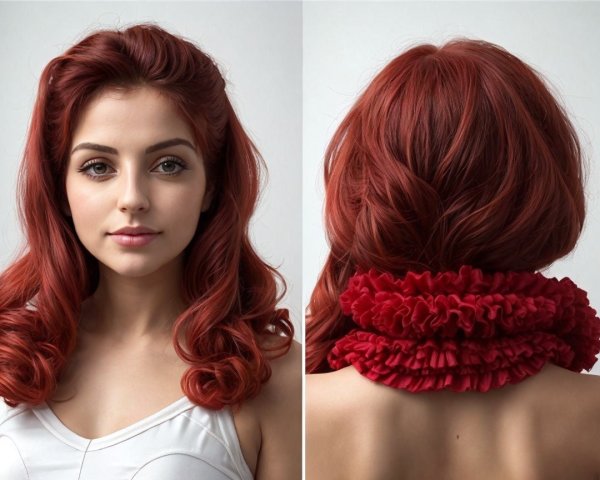 Young Woman with Vibrant Red Hair and Elegant Style