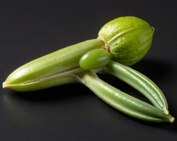 Green Vegetables with Round and Elongated Pods