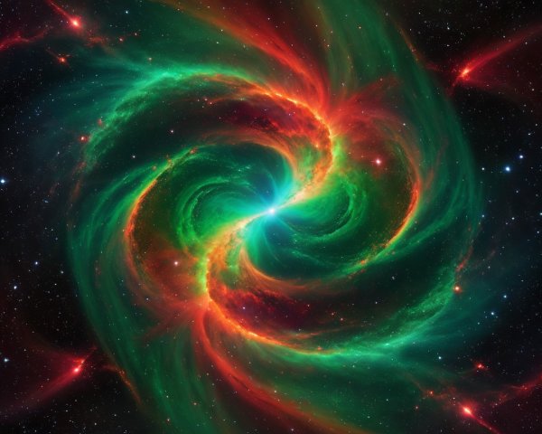 Vibrant Cosmic Swirl of Colors in Space