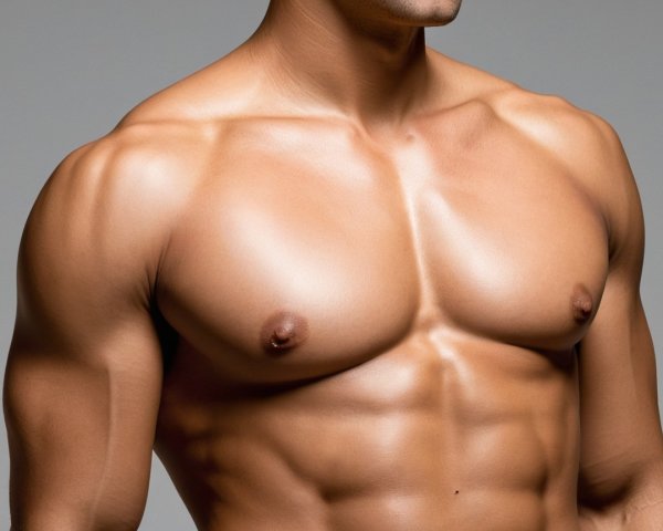 Close-Up of a Muscular Male Torso with Defined Features
