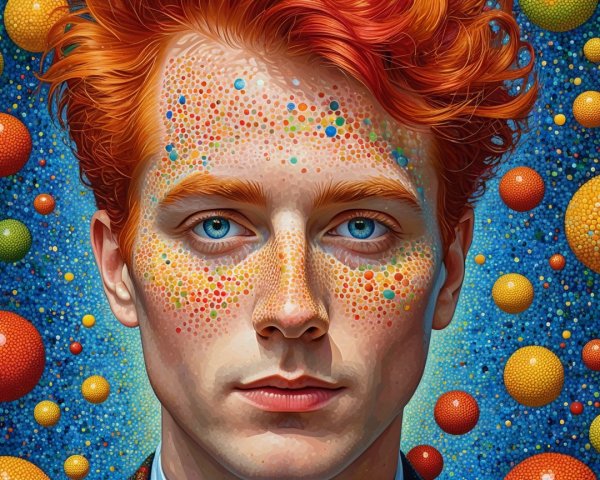 Portrait of a Young Person with Colorful Features