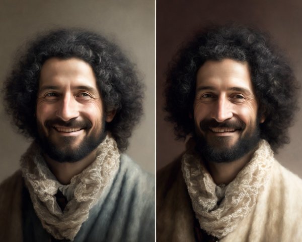 Portrait of a man with curly hair and a beard
