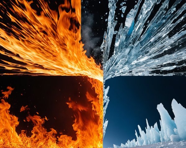 Juxtaposition of Fire and Ice in Dramatic Contrast
