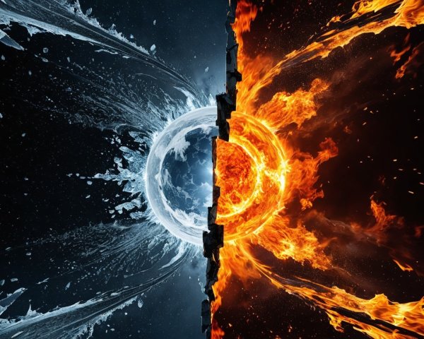 Contrast of Ice and Fire in Dramatic Visual Display