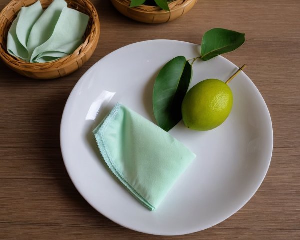Minimalistic Table Setting with Lime and Green Accents