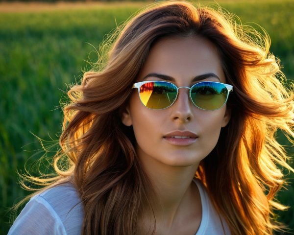 Close-up Portrait of a Young Woman in Sunlight