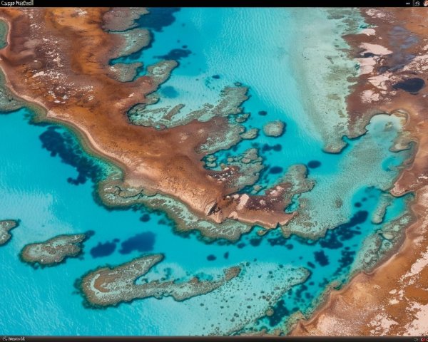 Aerial View of Vibrant Coastal Landscape and Waters