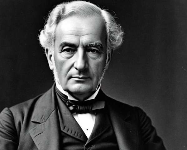 19th Century Formal Black and White Portrait of a Gentleman