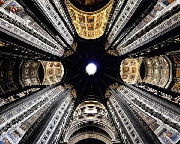 Interior of a Grand Cathedral with Ornate Design