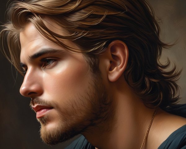 Close-Up Portrait of a Young Man with Tousled Hair