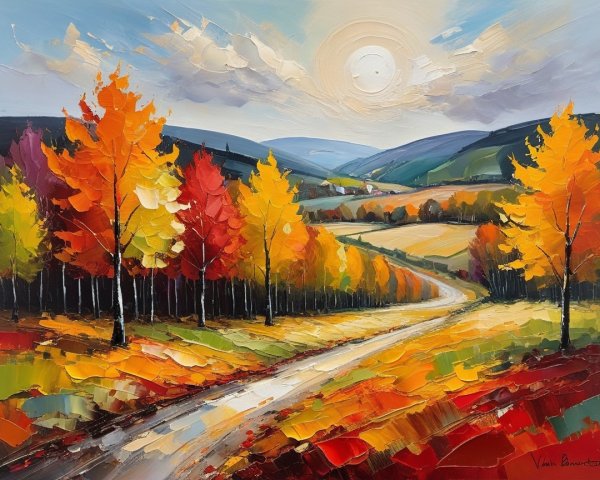 Vibrant Autumn Landscape with Colorful Foliage