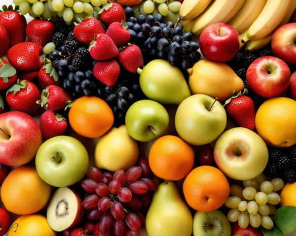 Vibrant Display of Fresh Assorted Fruits