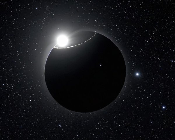 Crescent Planet Silhouetted Against Starry Background