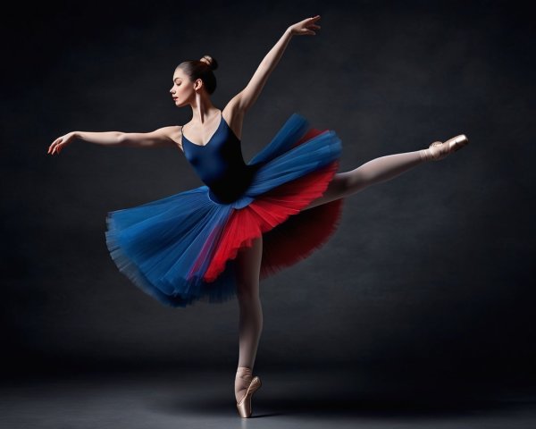 Ballerina in Vibrant Tutu Posing Elegantly