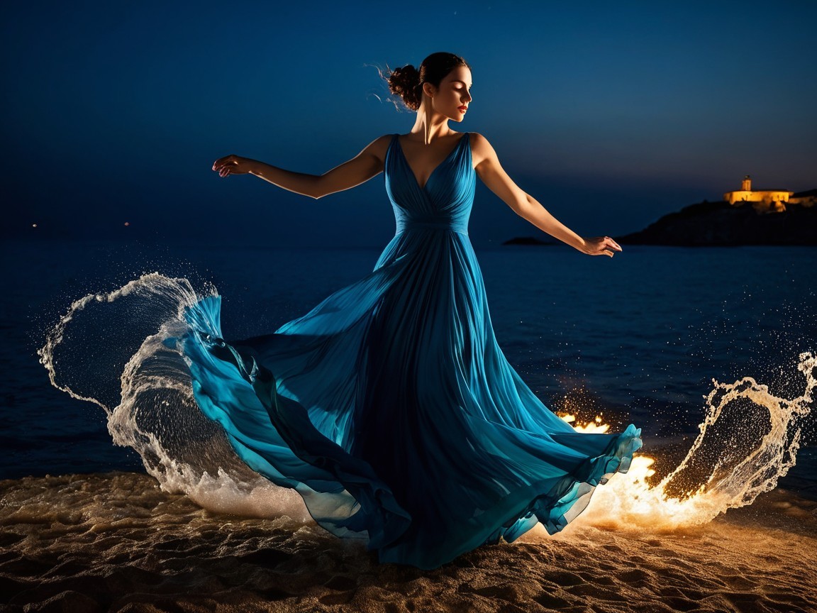 Serene Evening Dance on the Beach at Twilight