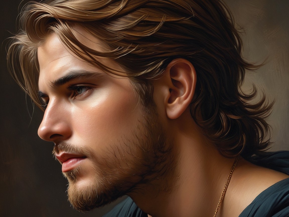 Close-Up Portrait of a Young Man with Tousled Hair
