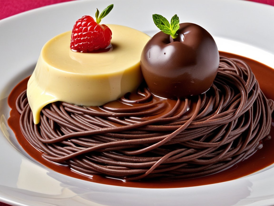 Decadent dessert plate with chocolate and panna cotta