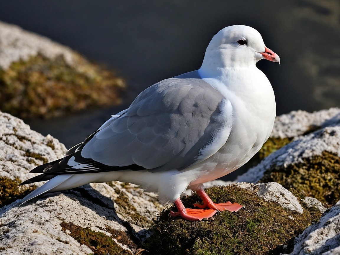 Graceful Bird with White Body and Orange Beak