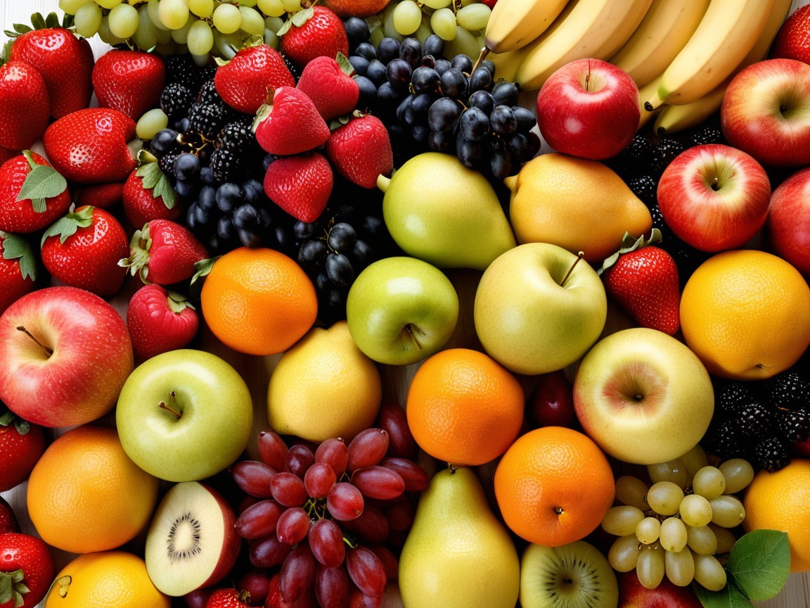 Vibrant Display of Fresh Assorted Fruits